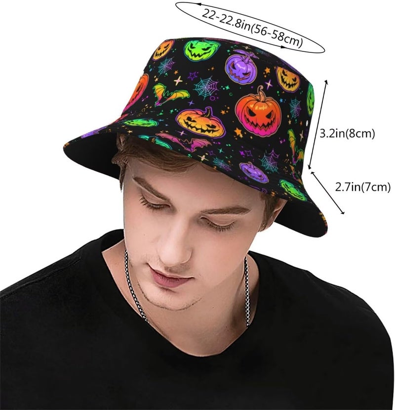 YYFD Halloween Bucket Hat for Women Men Watercolor Gothic Skull Hat Holiday Party Cap Outdoor Travel Sun Caps - Image 3